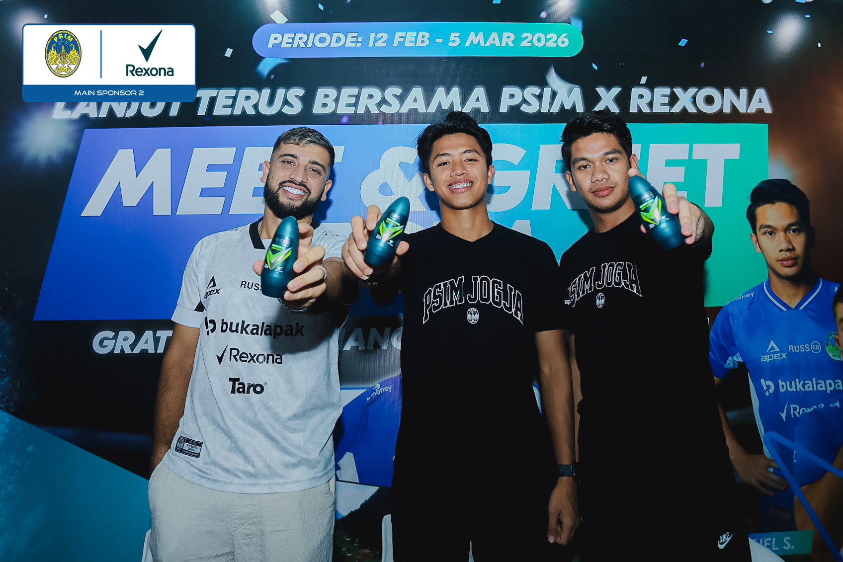 Rexona Men gelar acara Meet and Greet bersama Omid Popalzay, Samuel Simanjuntak, dan Figo Dennis pada Senin siang (10/3) di Pamella I Kusumanegara.