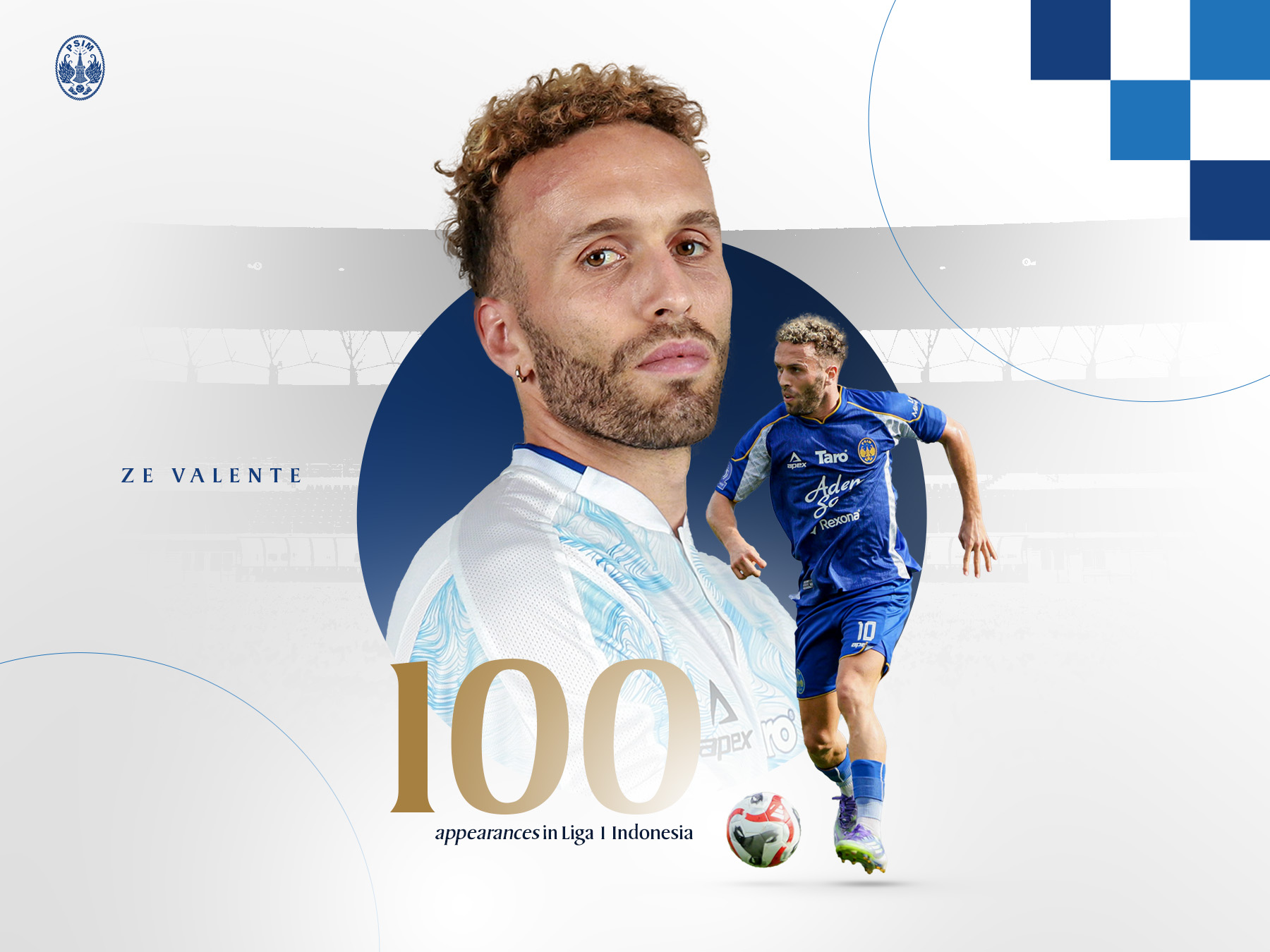 Ze Valente mencatatkan pencapaian istimewa saat PSIM Jogja menghadapi PSBS Biak (29/12) lalu, dengan menembus 100 laga di Liga Indonesia.