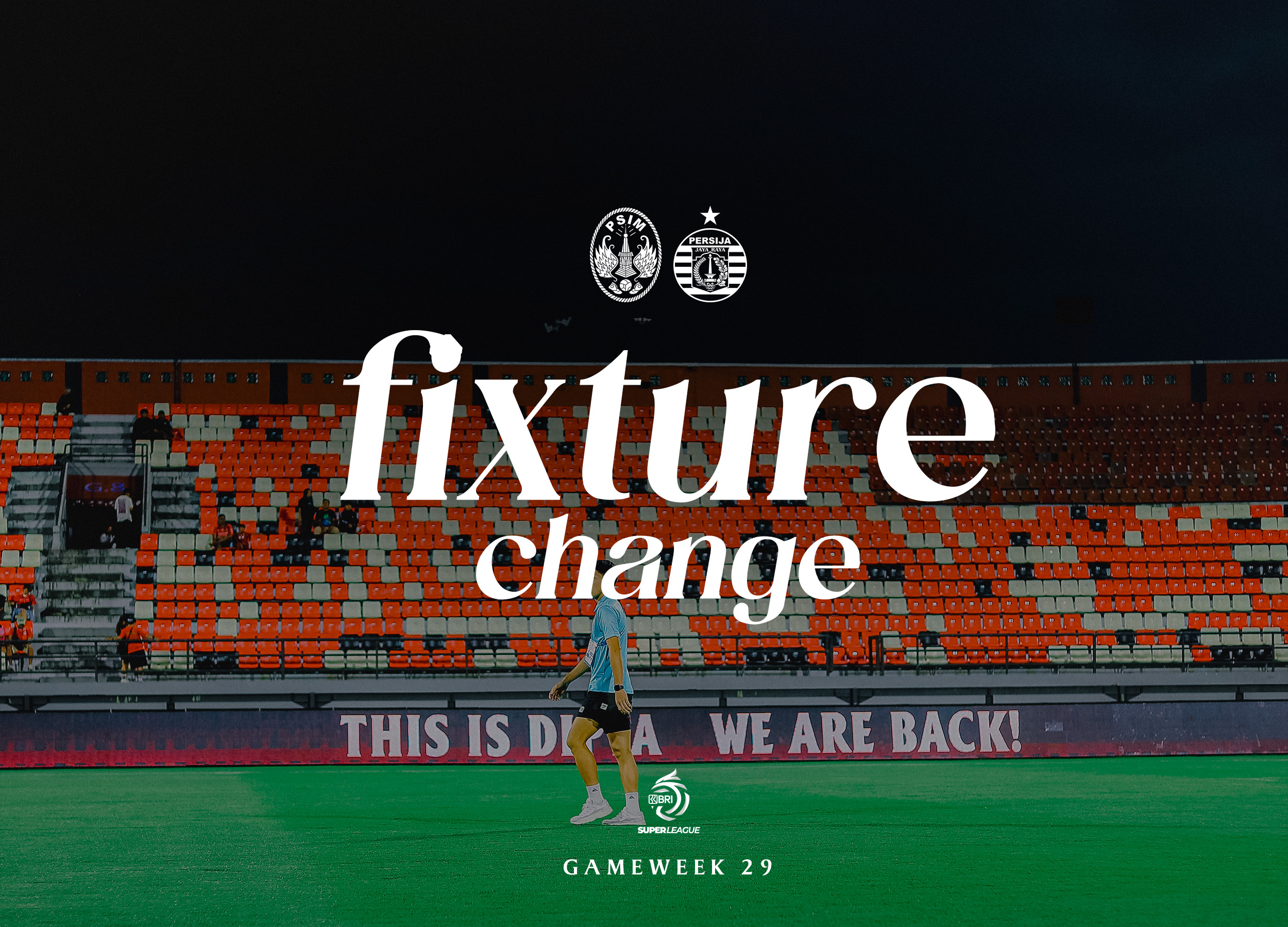 Pertandingan kandang PSIM Jogja melawan Persija Jakarta pada lanjutan kompetisi BRI Super League 2025/26 dipastikan berpindah lokasi.